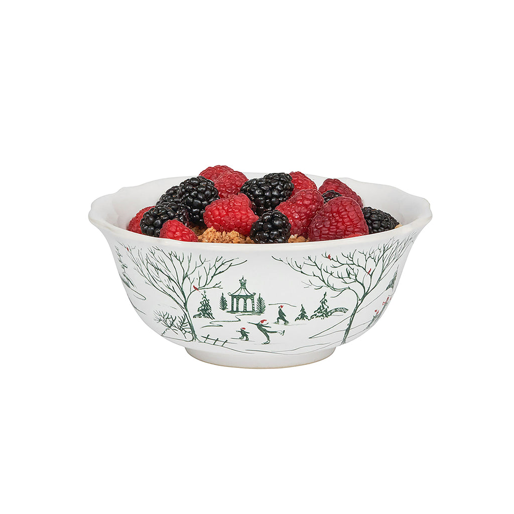 Country Estate Winter Frolic Cereal/Ice Cream Bowl - Evergreen