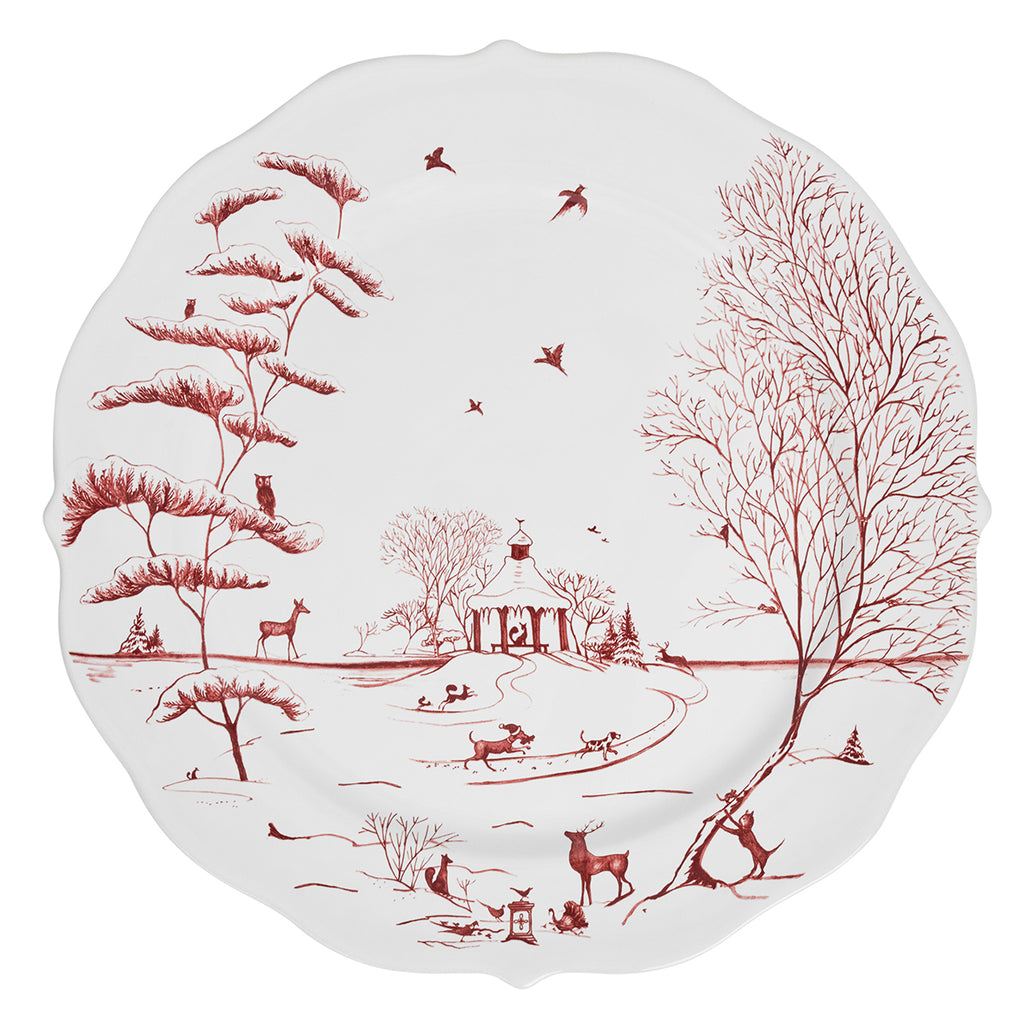 Country Estate Winter Frolic Charger/Platter - Ruby