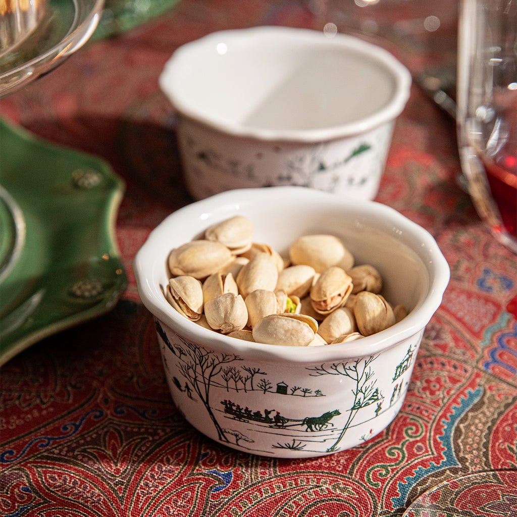 Country Estate Winter Frolic Ramekin - Evergreen