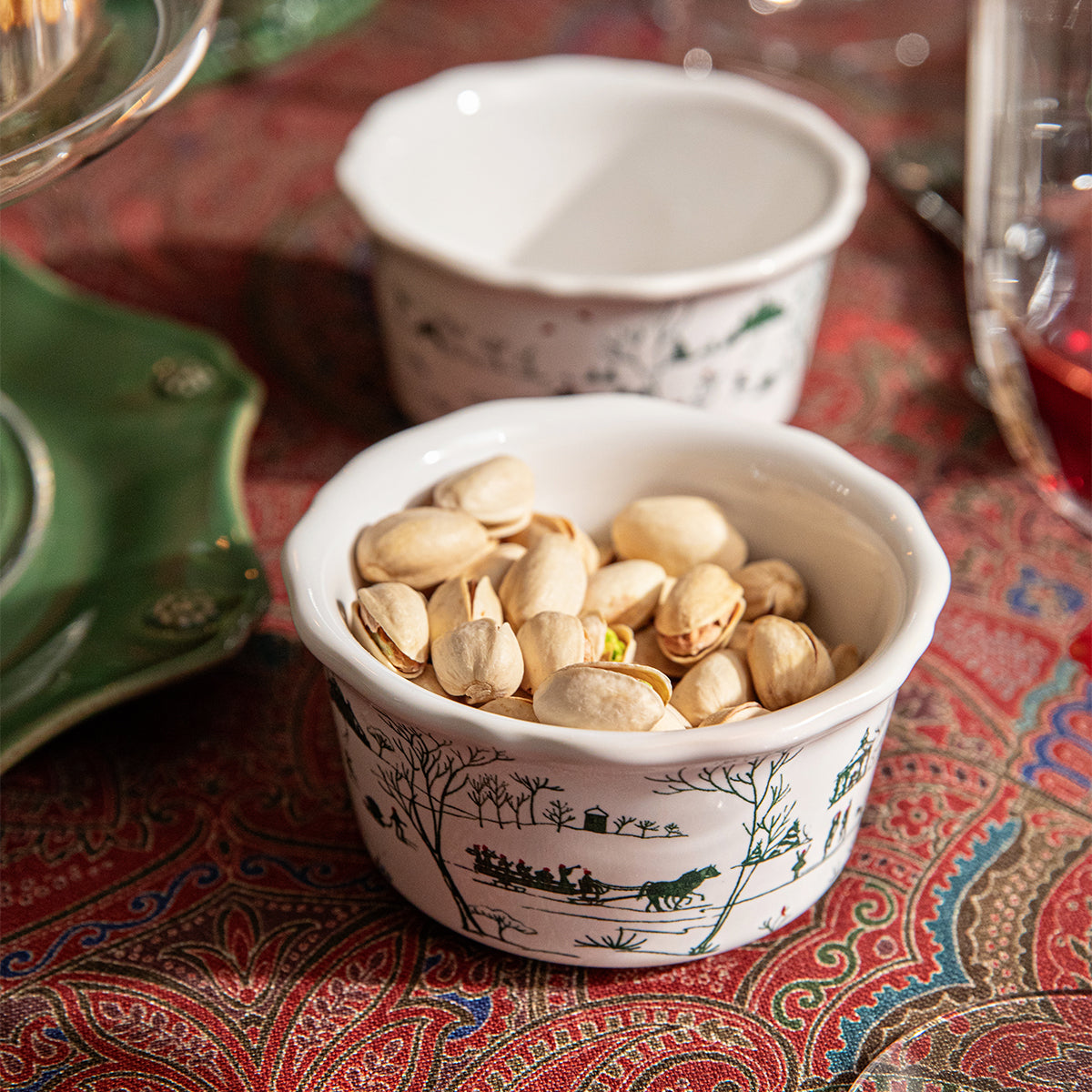 Country Estate Winter Frolic Ramekin - Evergreen
