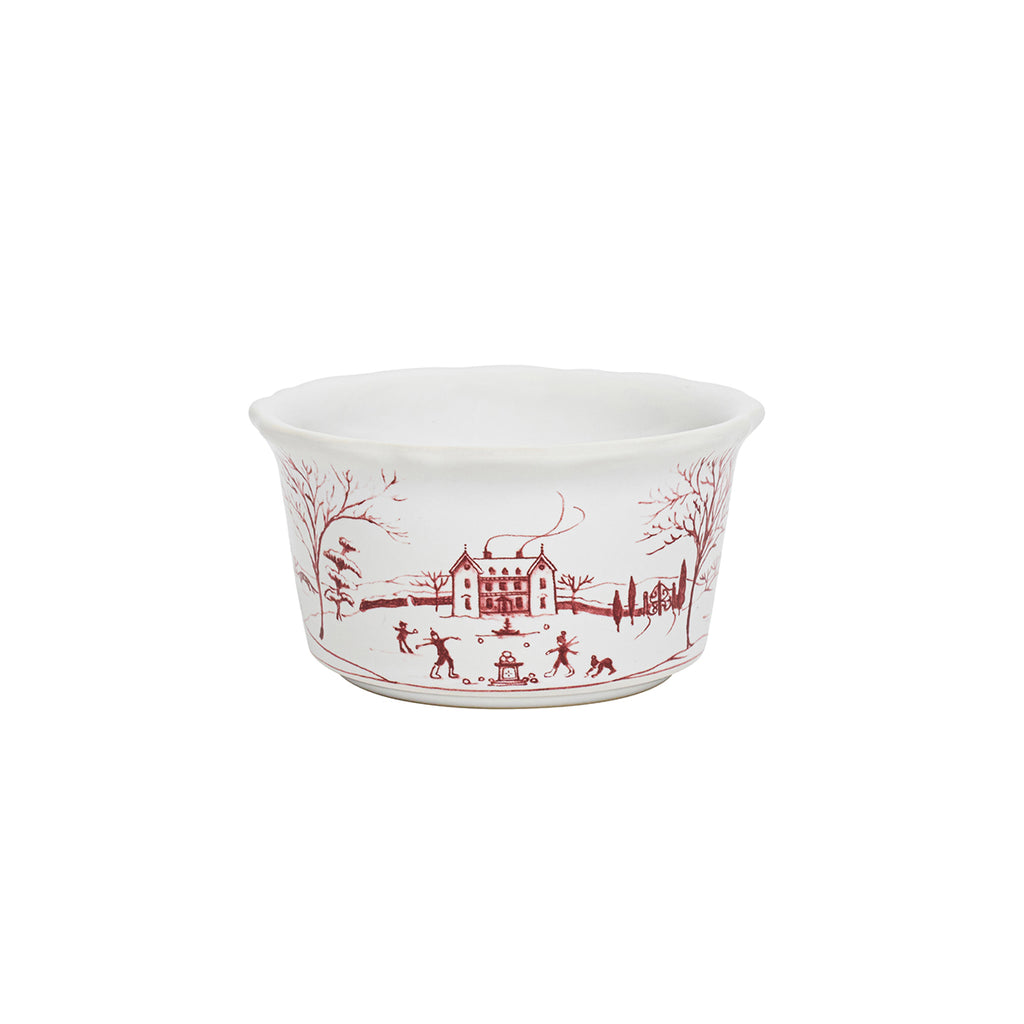 Country Estate Winter Frolic Ramekin - Ruby