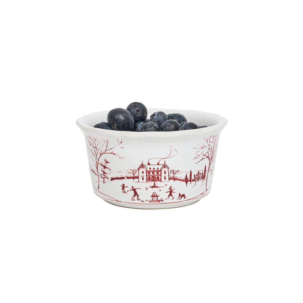 Country Estate Winter Frolic Ramekin - Ruby