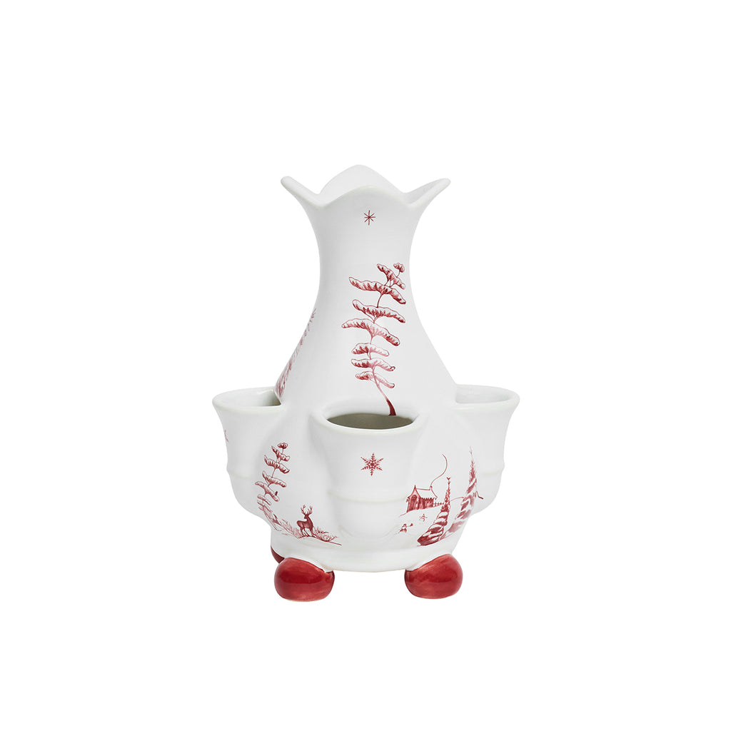 Country Estate Winter Frolic 6" Tulipiere Vase - Ruby