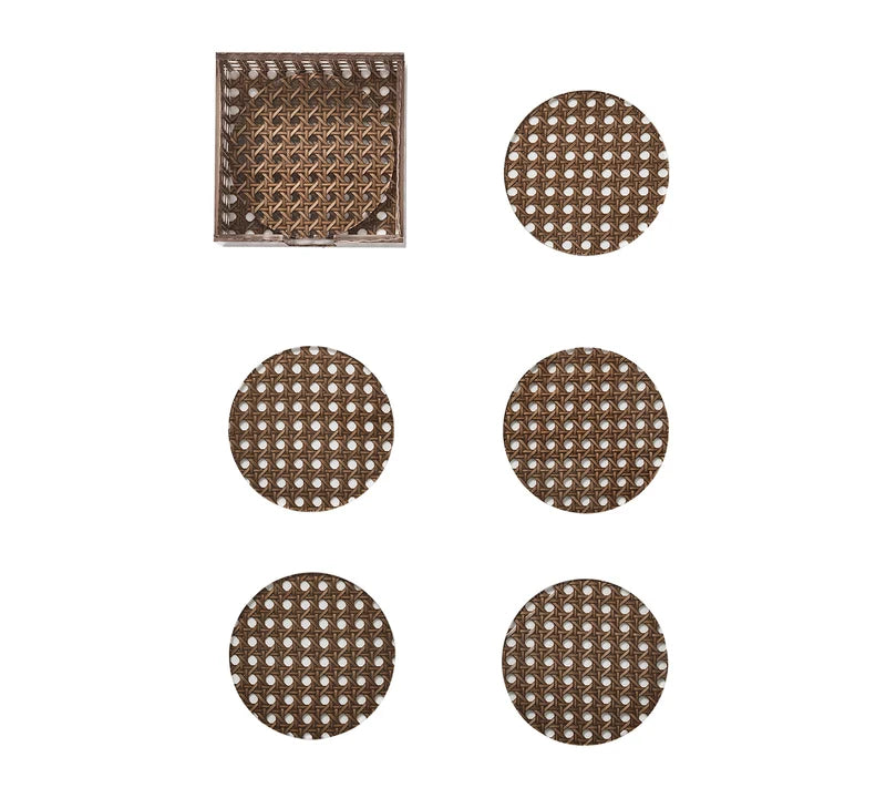 Reed Coaster Set of 6 - Brown
