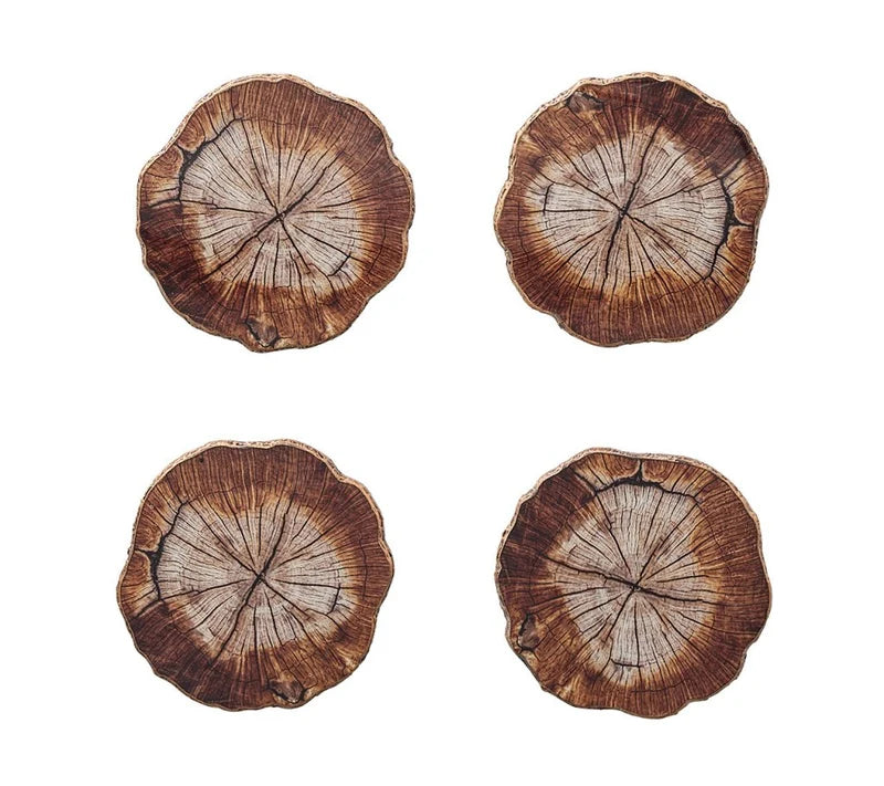 Cedar Coaster Set of 4 - Brown