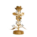 Forest Walk Holly 9" Candlestick - Gold/Silver
