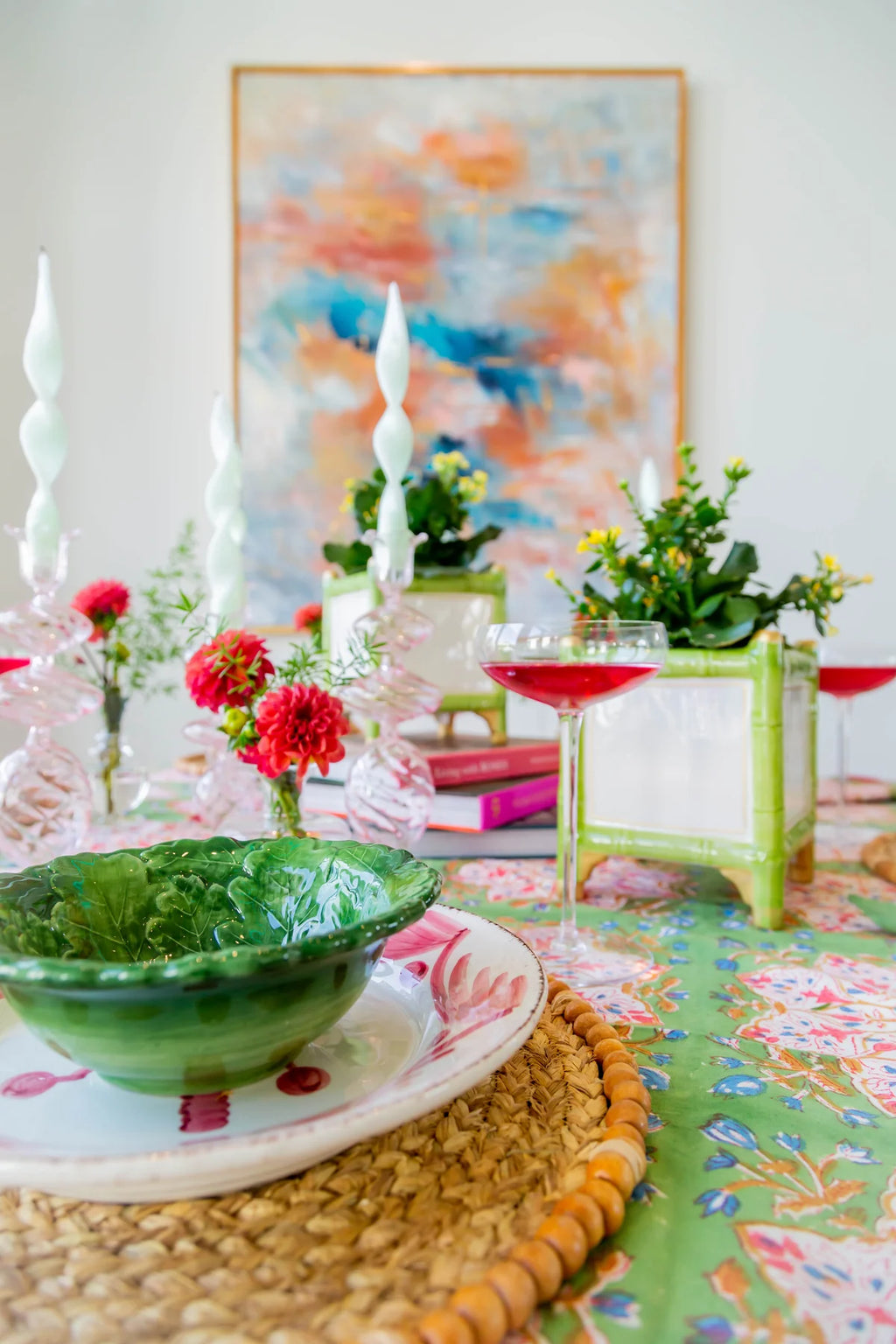 Small Bamboo Blue & Gold Cachepot