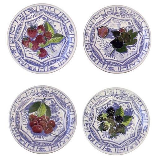 Dessert Plates Assorted – Oiseau Bleu Fruits (Set of 4)