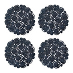 Daisy Jute Navy Placemat 15" Round - Set of 4