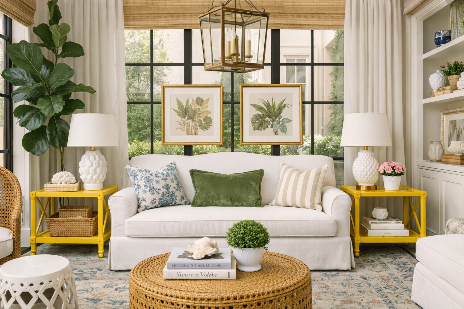 Lacquered Faux Bamboo End Tables (Pair)