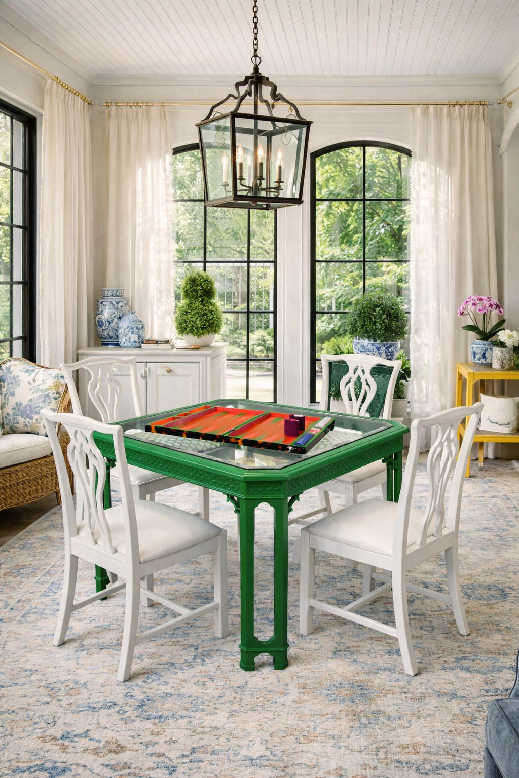 Lacquered Game Table in Green