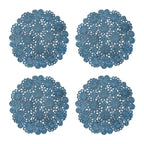 Daisy Jute Blue Jean Placemat 15" Round - Set of 4