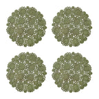 Daisy Jute Green Placemat 15" Round - Set of 4