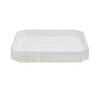Reed Square Tray in White
