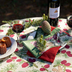 Squirrel & Pinecone Red & Brown Napkins, Set of 6