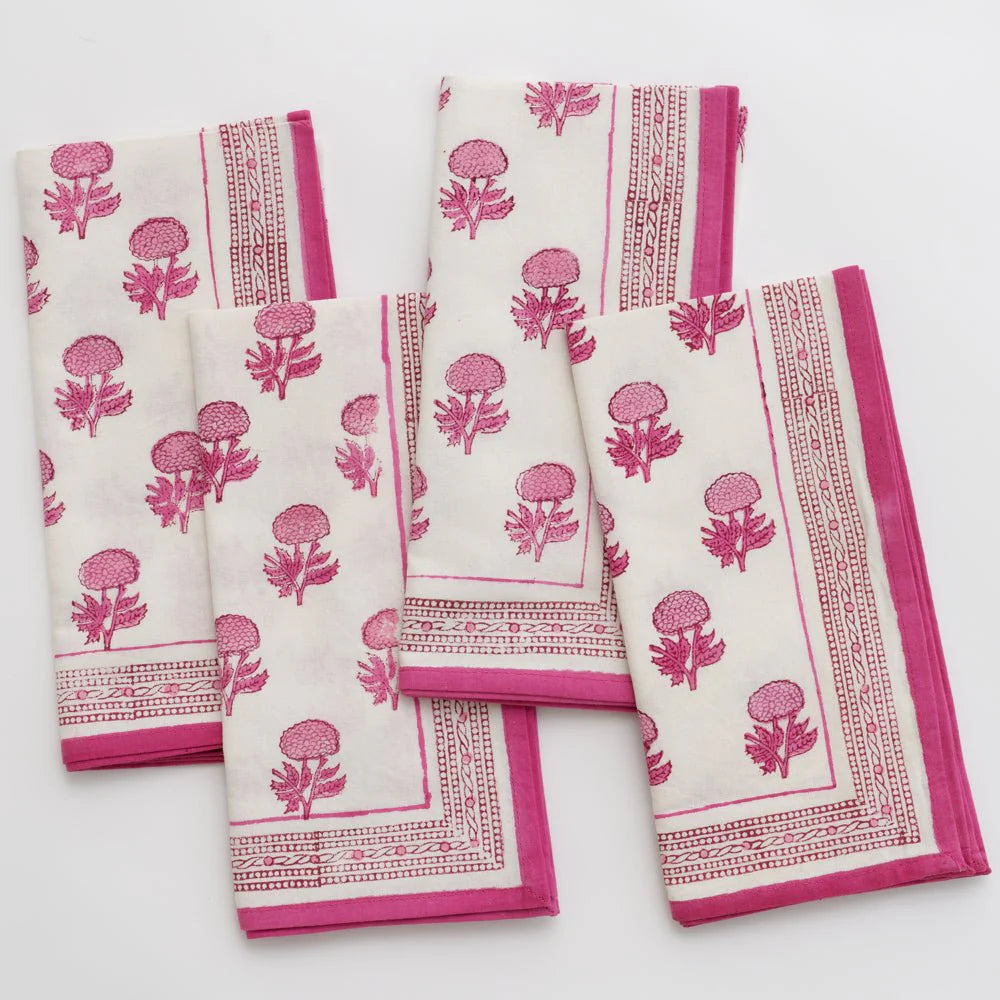 Rose Wine Napkin S/4