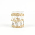 S/4 White Rattan Old Fashioned Glasses