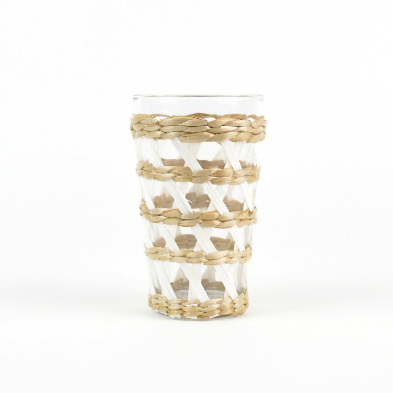 S/4 White Rattan Tumblers