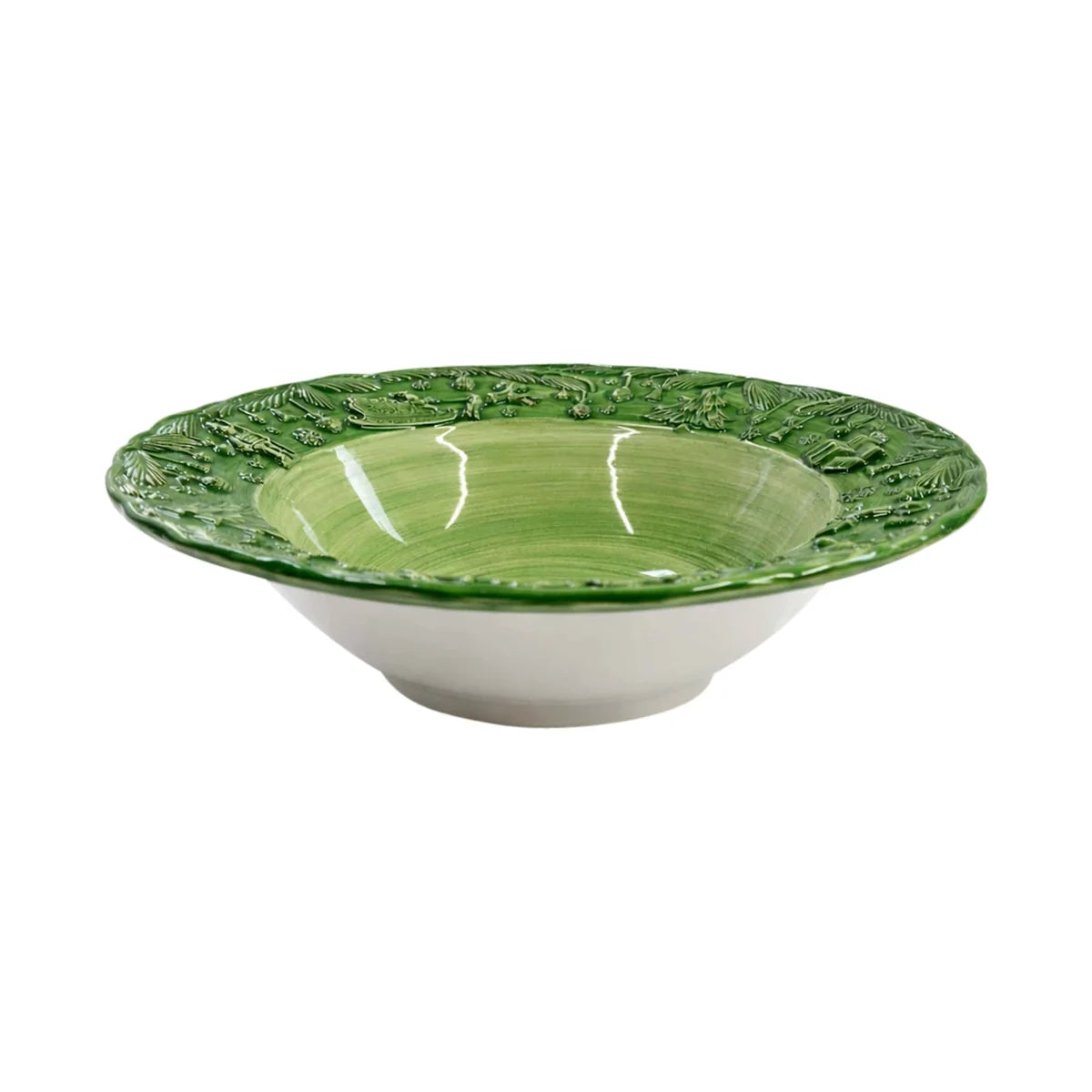 Fiabe di Natale Green Serving Bowl