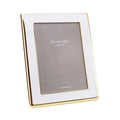 White Enamel & Gold Curve Frame 5 x 7