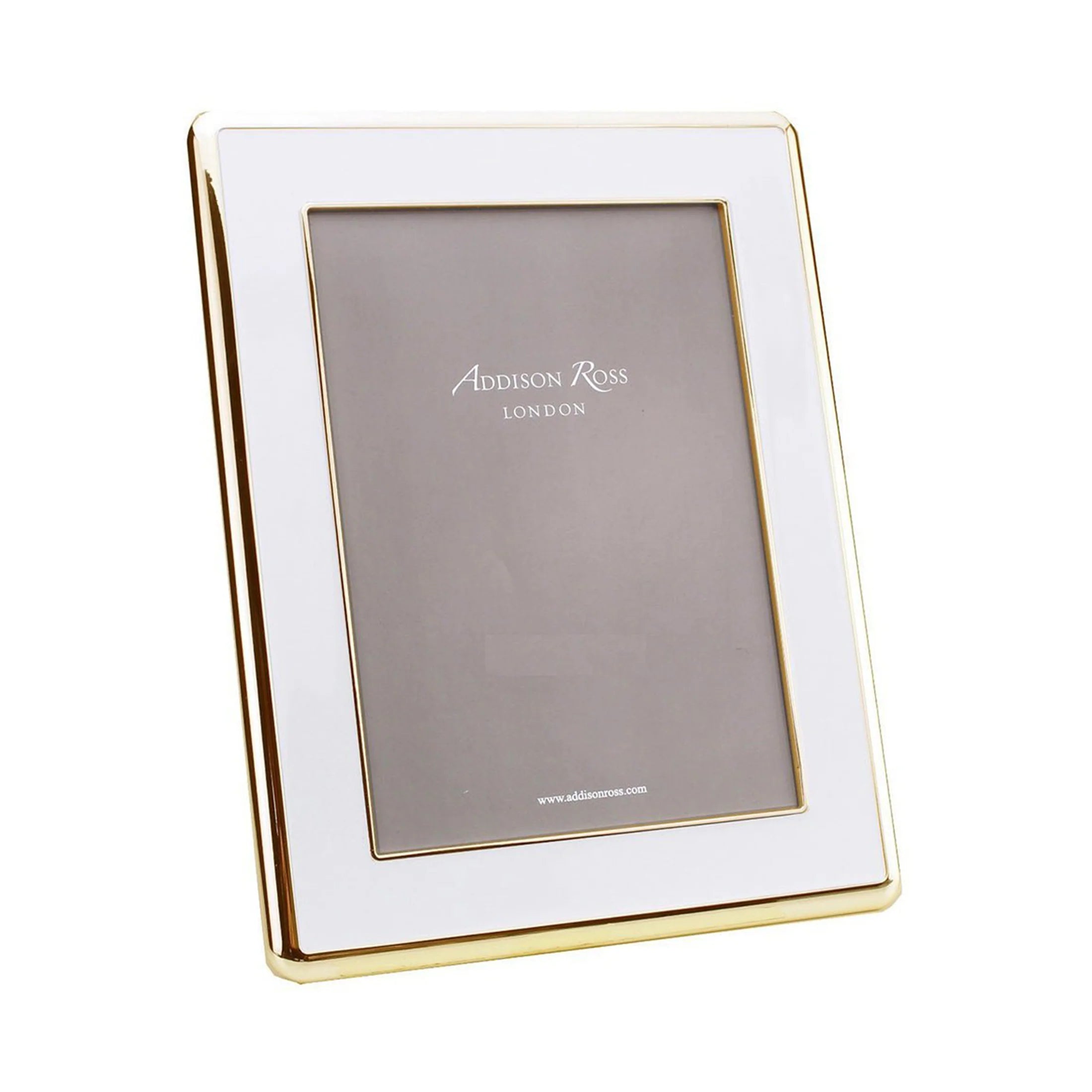 White Enamel & Gold Curve Frame 5 x 7