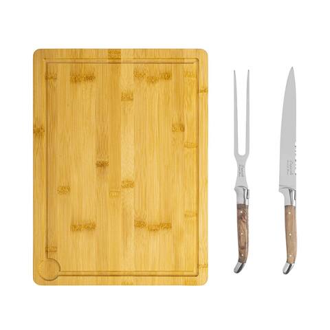 Olivewood Carving Knife & Fork Set