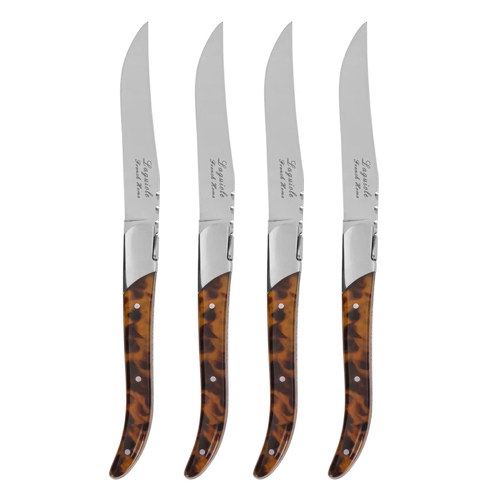 Connoisseur Steak Knives Boxed Set of 4 in Tortoiseshell
