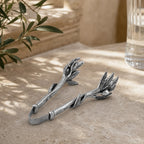 Pewter Olive Pattern Tongs for Nuts and Olives