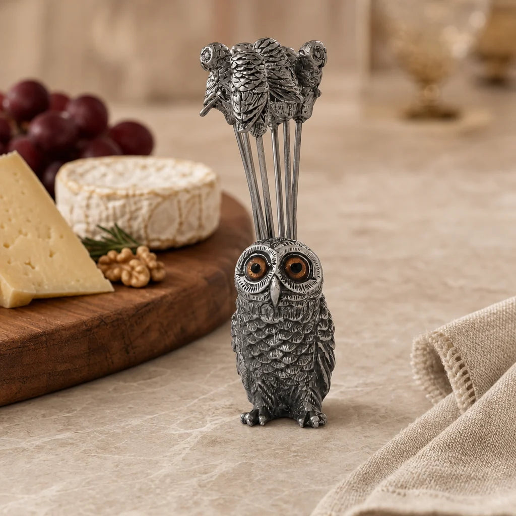 Owl Cheese Pick Set