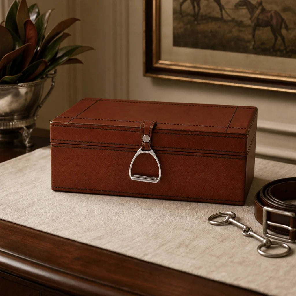 Leather Cognac Box Stirrup Med