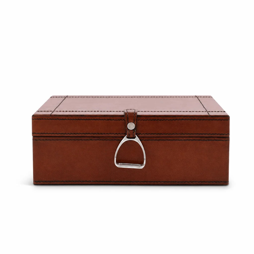 Leather Cognac Box Stirrup Med