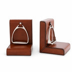 Leather Cognac Bookend Stirrup