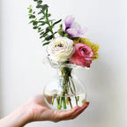 Hibiscus Glass Bud Vase in Clear