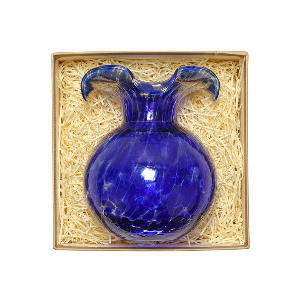 Hibiscus Bud Vase in Cobalt Tortoiseshell