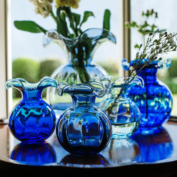 Hibiscus Bud Vase in Cobalt Blue