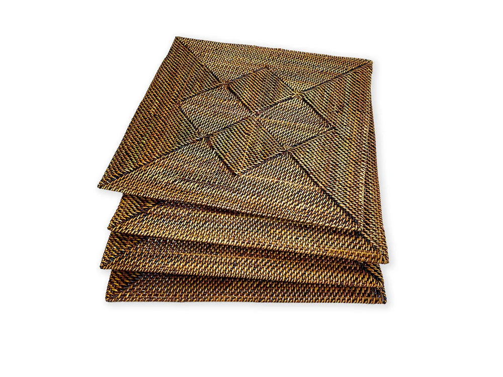 Square 14" Placemat with Diamonds Pattern, Set of 4