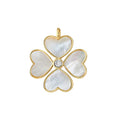 Heart Clover Charm with 16" Mixed Link Chain