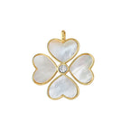 Heart Clover Charm with 16" Mixed Link Chain