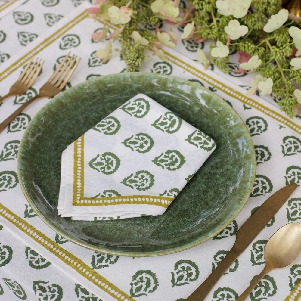 India Hicks Home Carnation Hunter Green Napkins Set of 4