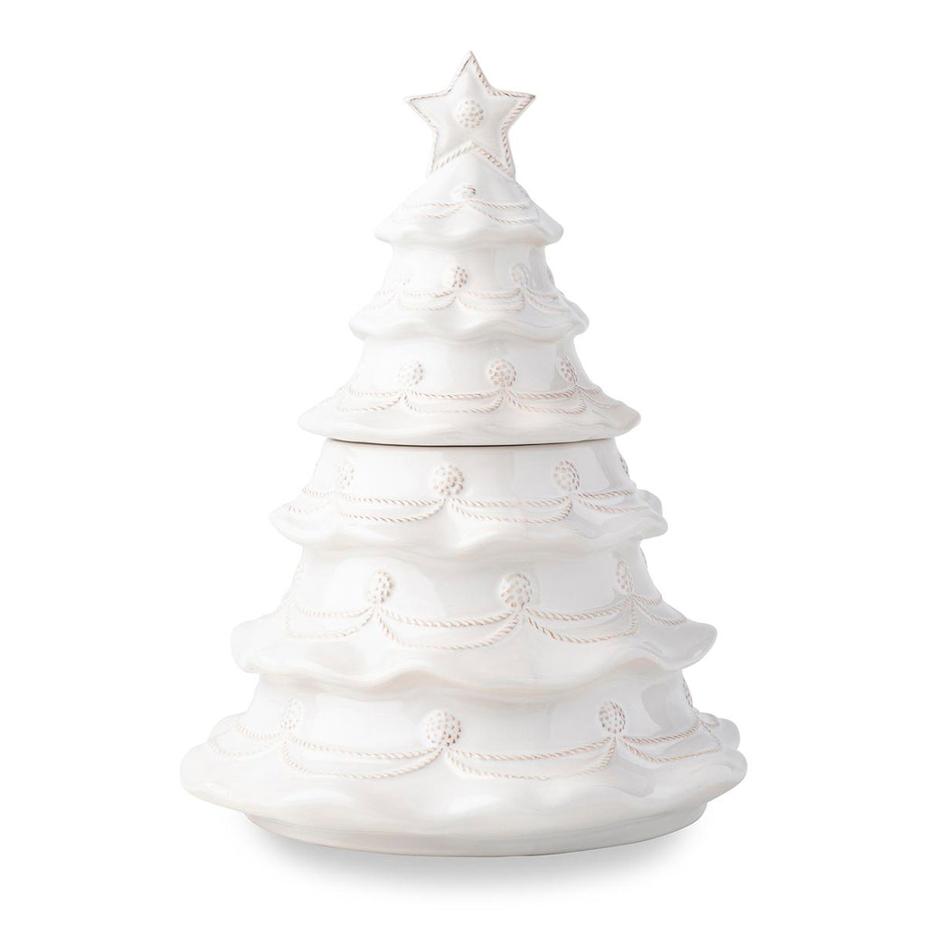 Berry & Thread Christmas Tree Cookie Jar with Lid - Whitewash