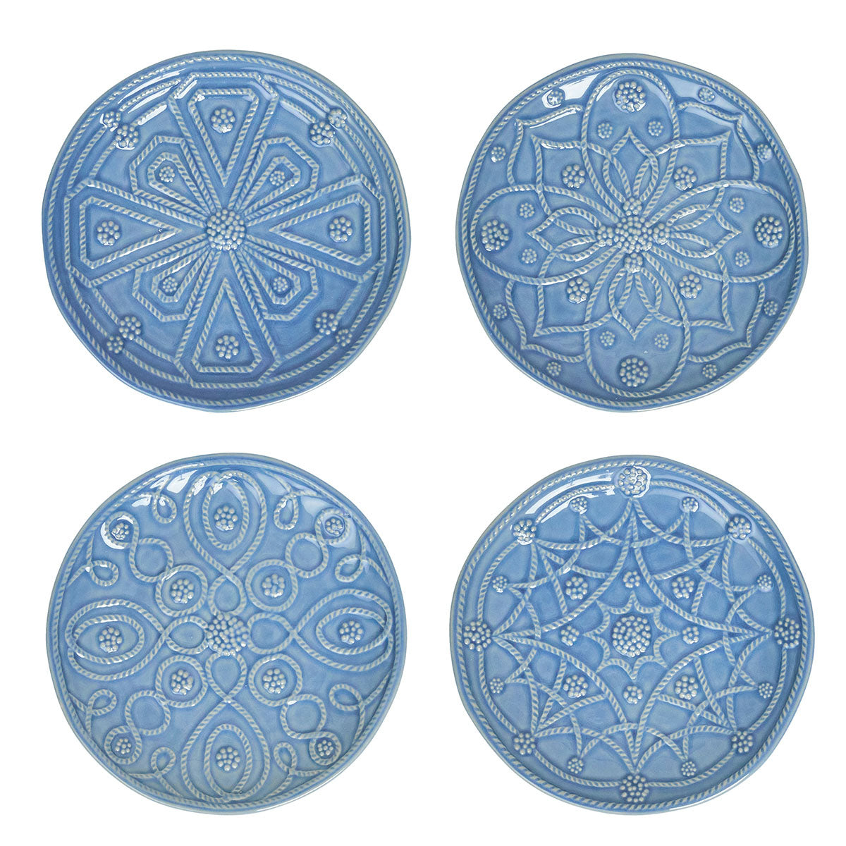 Jardins du Monde Side & Cocktail Plates Set/4 – Chambray