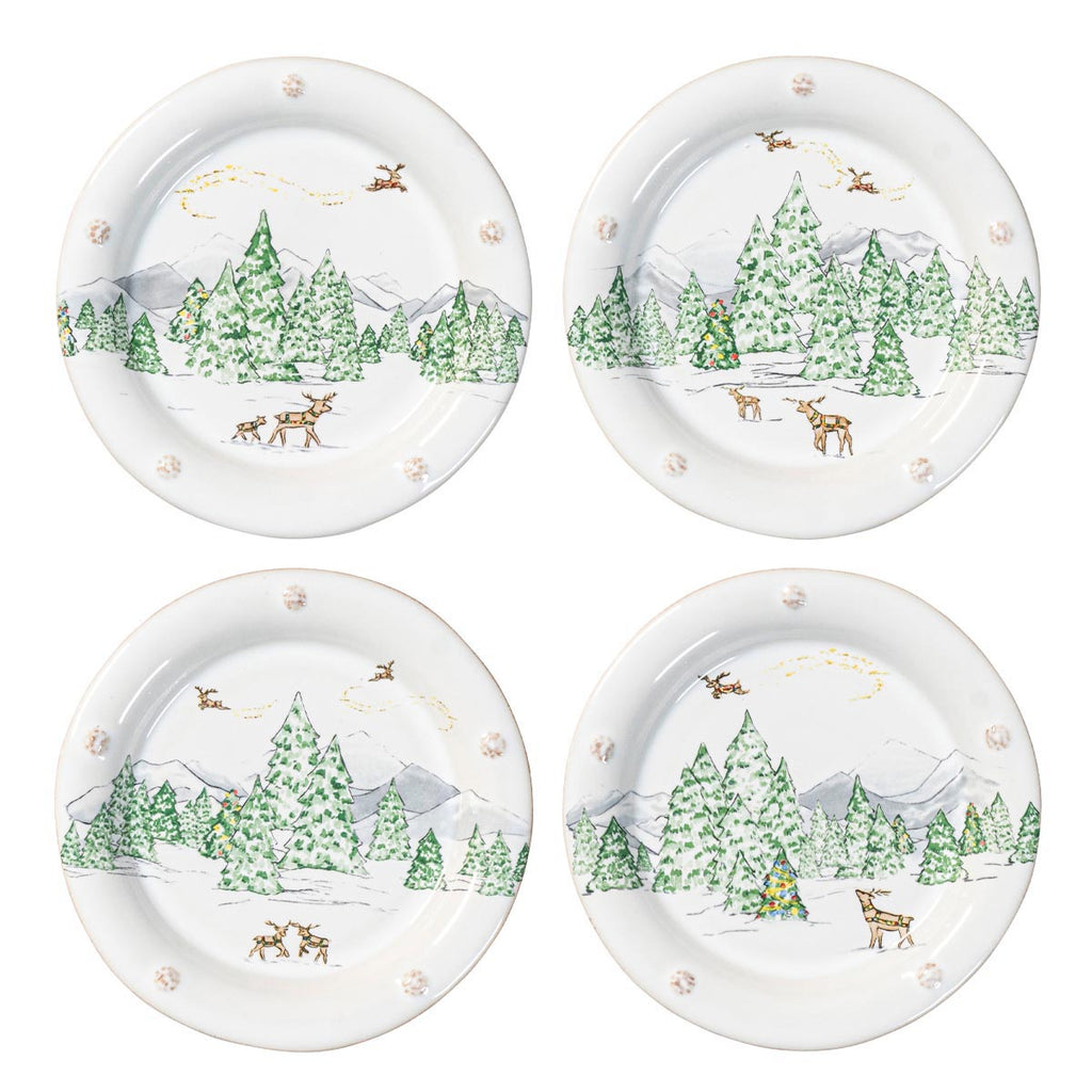 Berry & Thread North Pole Side/Cocktail Plate Assorted Set/4