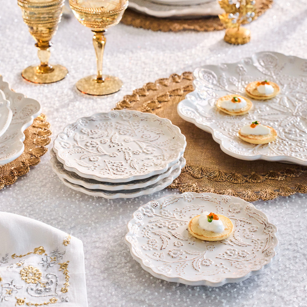 Berry & Thread Thistle Cocktail Plate Set/4 - Whitewash