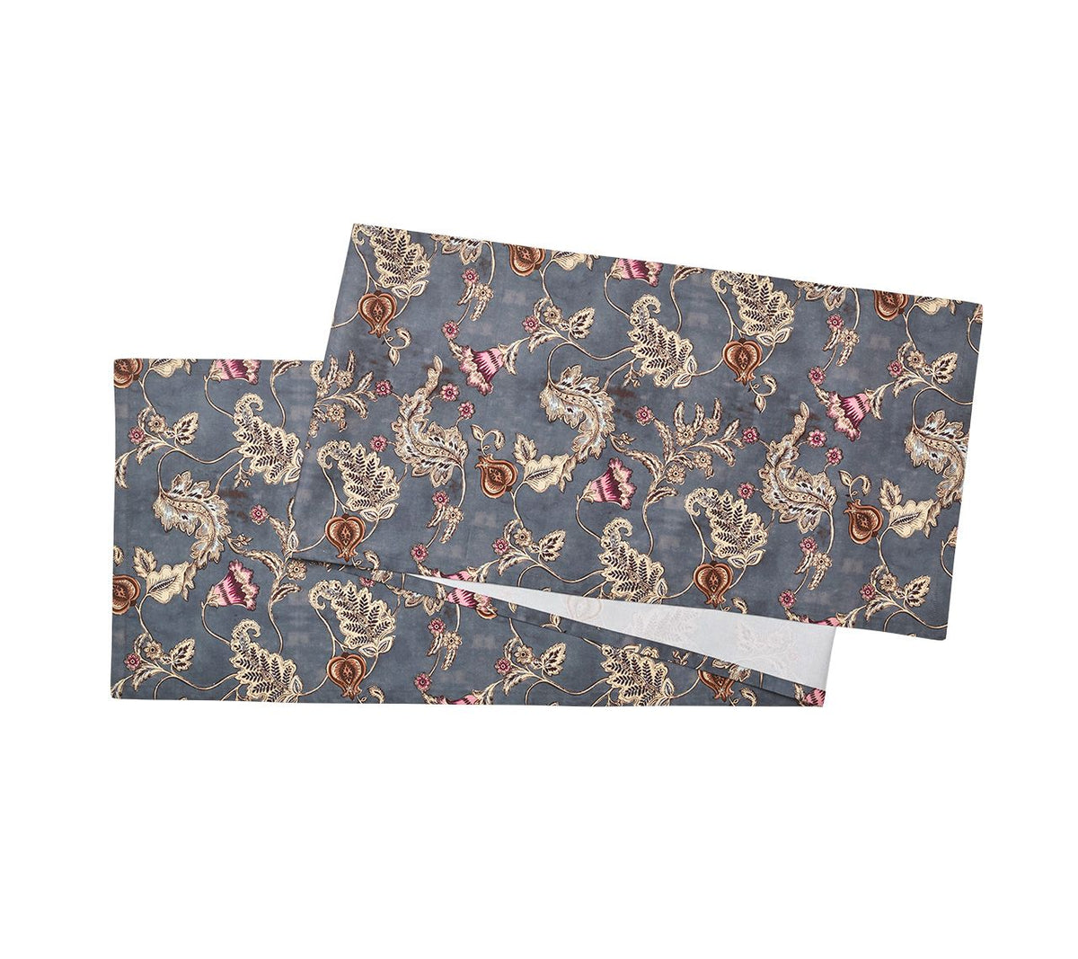 Paisley Vine Table Runner, 15 inches  x 90 inches in Blue/Gray