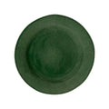 Puro dessert/salad plate in basil green with a smooth, glossy finish and a slightly irregular edge.