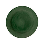 Puro dessert/salad plate in basil green with a smooth, glossy finish and a slightly irregular edge.