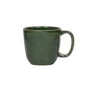 Puro mug in basil green with a smooth finish and a comfortable handle, shown from a side angle.