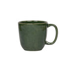 Puro mug in basil green with a smooth finish and a comfortable handle, shown from a side angle.