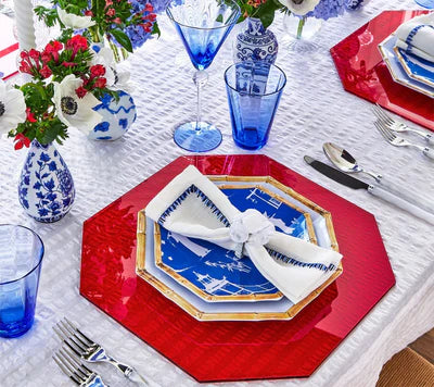 Filament Napkin in White & Navy