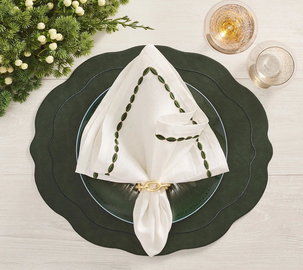 Tailored Oval Placemat , Set of 4, Holiday Colors